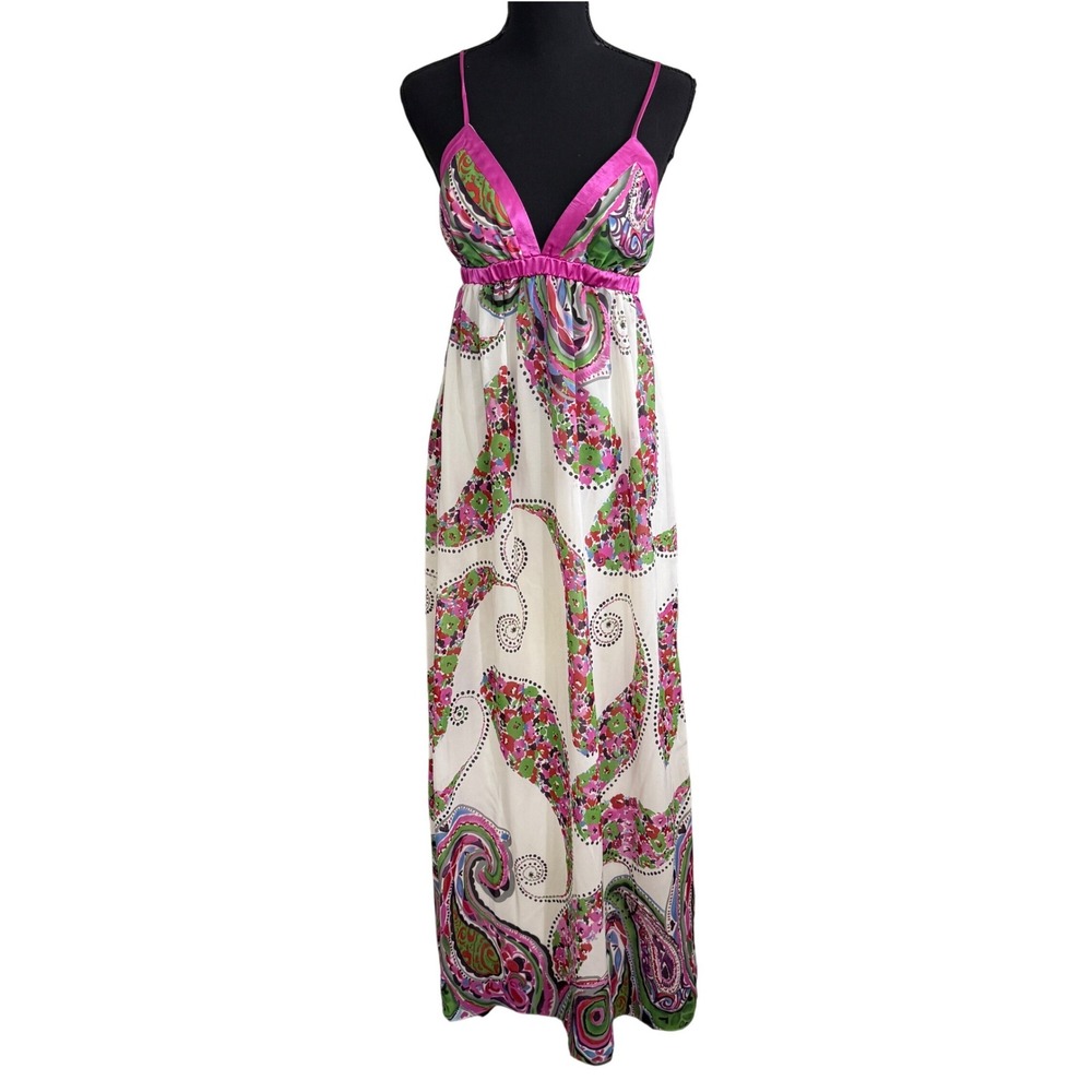 Wishes Wishes Wishes Paisley Maxi Y2K Tiered Babydoll Maxi Dress S Boho Hippie